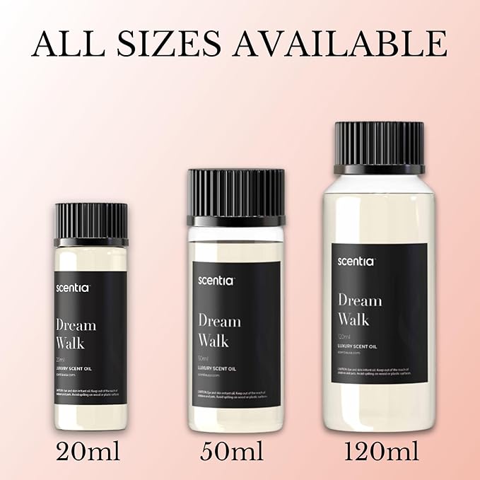 Hotel Diffuser Oil Inspired by The Hotel Scent - 20 ml 0.67 fl oz - Essential Oil Blend White Tea, Cedarwood & Amber Notes for Aromatherapy Diffusers and Humidifiers - Dream Walk