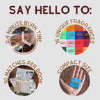 Incense Matches - 15-Pack Variety - Eliminate Odors and Refresh The Air Anywhere!