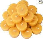 TELOSMA 36 Count Beeswax tealight Candles Bulk - Natural Scent and Smokeless - Gift Packing