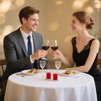 24 Packs Red Colored Votive Candles, Unscented Small 1.5 Inch Diameter 2.0 Inch Tall Wax Candles for Wedding, Party & Home Dinner Table Decoration - 12 Hour Burn Time