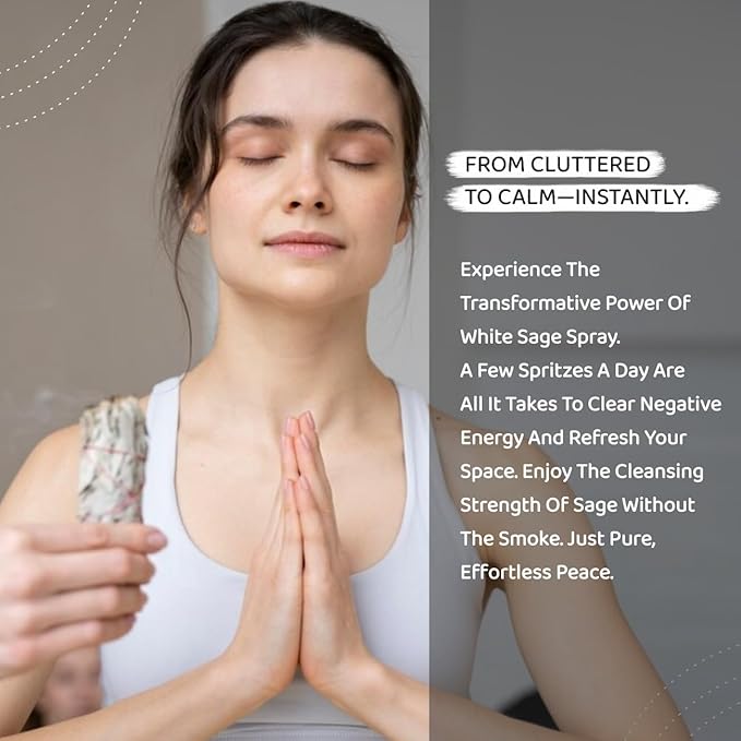 Sacred Element's White Sage Room Spray | Natural Purifying Mist for Energy Clearing, Negativity Release, Spiritual Balance & Aromatherapy | 3.38 Fl Oz / 100ml Non-Toxic Air Freshener