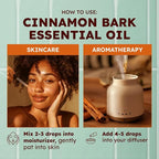 KUKKA Cinnamon Essential Oils - 4 Fl Oz - for Hair, Skin, Diffuser, Aromatherapy & DIY Soap Making Scent