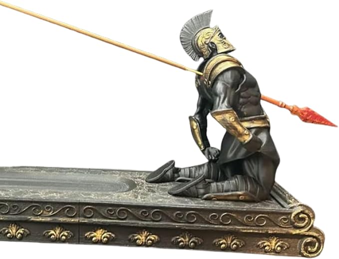 Gladiator Incense Holder - The Fallen Warrior, Funny Incense Burner for Sticks, Indoor/Outdoor Use, Resin Material