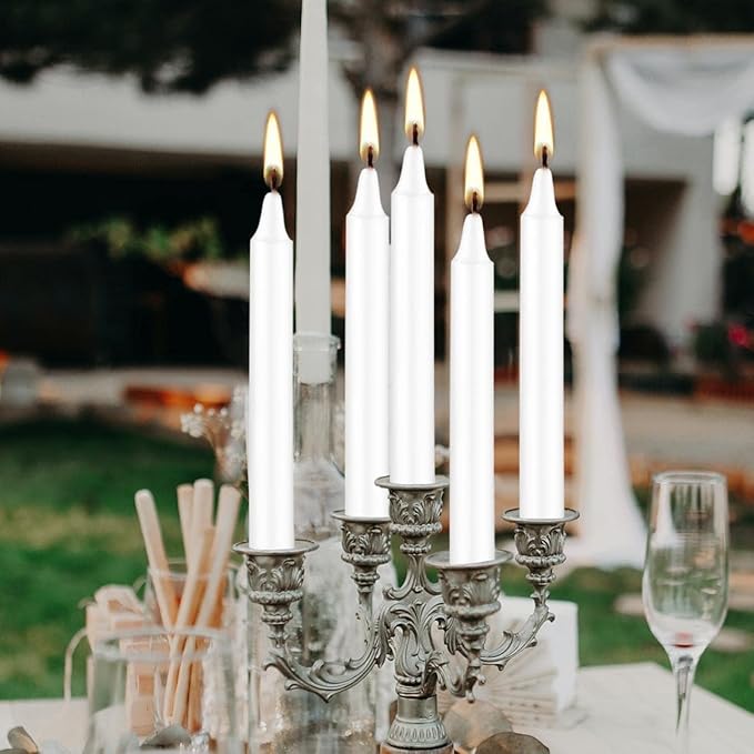 White Candles Set of 40, 4" White Spell & Chime Candles, Unscented Mini Taper Candle for Witchcraft, Wiccan Altar, Magic Tools, Rituals, Prayer, Meditation and Christmas Party Decoration