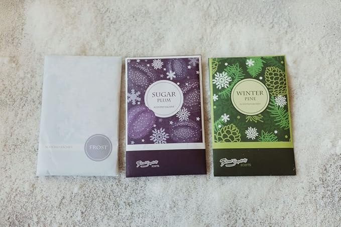 Simplicity Scents Sachets Winter Wonderland Bundle 3 Winter Pine, 3 Frost, 3 Sugar Plum - 9 Pack - Long Lasting, ECO-Friendly Home Fragrance Perfect for Any Space