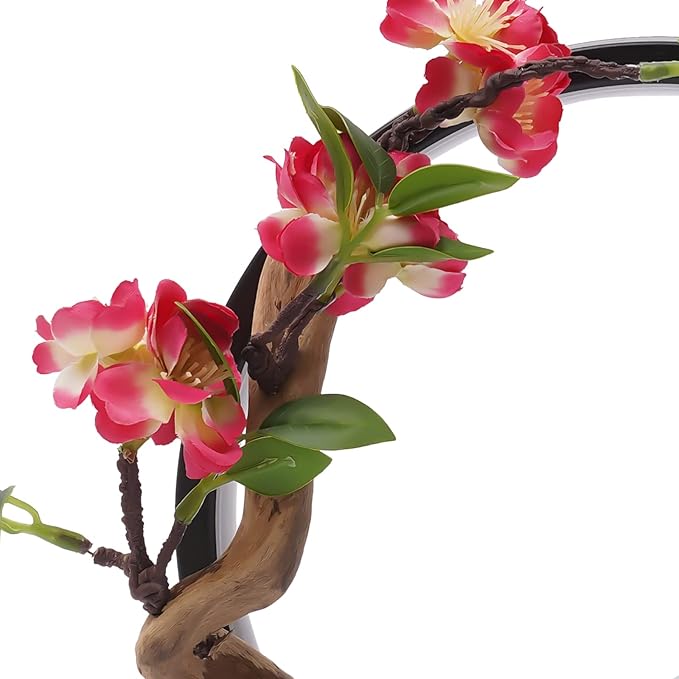 Backflow Incense Holder with LED Light and Begonia, Ceramic Lady Chinese Style Backflow Incense Burner Perfect for Relaxing or Home Decor