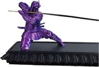 Samurai Incense Holder, Incense Burner with Storage Box, Ash Catcher, Warrior Incense Burner for Aromatherapy, Meditation, Yoga (Purple Blue Samurai & Black Box)