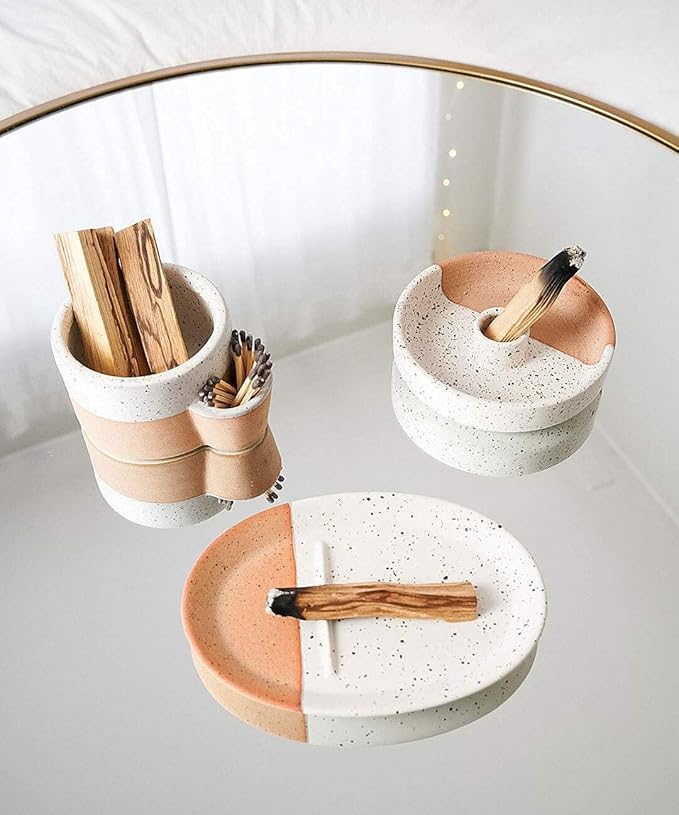 Bursera Terracotta Palo Santo Holder, Tree Planted with Every Order, Ceramic Palo Santo Burner Wood Stand, Incense Stick Burning Tray