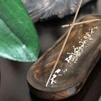 Wood Double Incense Sticks Holder Burner - Large Ash Catcher Handmade Home Decor