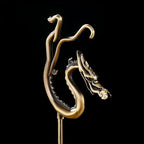 Incense Holder for Sticks with Ash Catcher - Dragon Design Smoke Waterfall, Spill-Proof Bamboo Base & Zinc Alloy Clip for 1-5mm Sticks, Yoga Meditation Zen Altar (13 Inch)