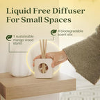 Enviroscent Non-Toxic Air Freshener for Home | Liquid Free Diffuser | Home Fragrance Lasts Over 30 Days | Kit includes 1 Mango Wood Stand & 1 Scent Stix Refill (Lemon Leaf & Thyme)