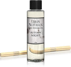 Urban Naturals Autumn Night Reed Diffuser Refill Oil with Free Set of Reed Sticks. Woodsy Fall Scent – Cinnamon, Nutmeg, Clove, Apple, Cedar & Sandalwood, 4 oz