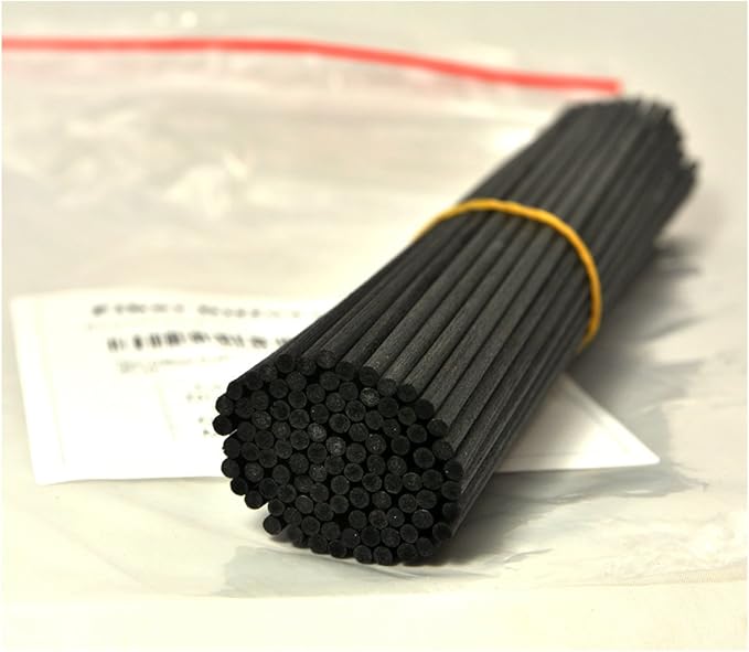 100 Pieces Fiber Reed Diffuser Replacement Refill Sticks (8" x 3mm, Black)