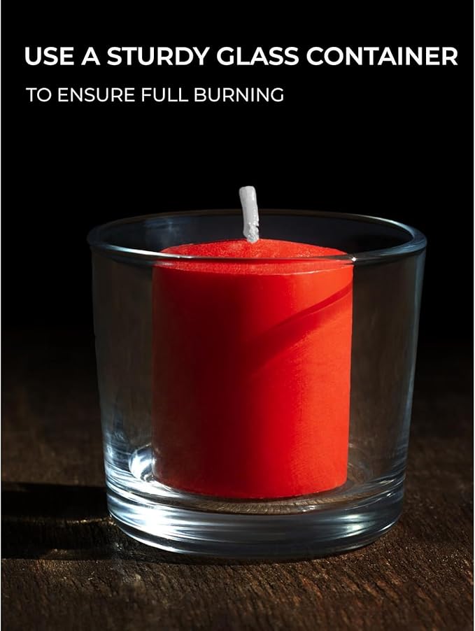 CANDWAX 15 Hour Votive Candles Set of 36 - Red Unscented Christmas or Luminaries - 1.5x1.7 inch