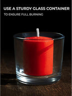 CANDWAX 15 Hour Votive Candles Set of 36 - Red Unscented Christmas or Luminaries - 1.5x1.7 inch