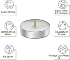 10 Pack Tea Candles Wedding Party and Home Decoration Votive Parties Tealight Small Wishing Bulk with 1.5-2 Hours Extended Burn Time Mini for Birthday Emergency Family (White)