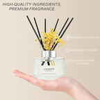 Reed Diffuser Set,7 fl oz (210 ml), Orange Blossom Scent Oil Diffusers with 6 Reed Sticks,Home Fragrance Reed Diffuser for Bathroom Shelf Decor