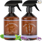 SpaRoom Linen Spray 2-Pack Combo – Cool Peppermint & Royal Lavender Aromatherapy Set with Essential Oils, Mist for Bedding, Linens, and Home – 2 x 16.9 oz Variety Pack