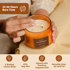 Folkulture Fall Scented Candle | Large 8.81 Oz - Pumpkin Spice| Two Wick Soy Candles | Autumn Non Toxic Candles for Relaxing | Long Lasting for Aromatherapy | Thanksgiving & Holiday Gifts for Women
