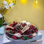 Qingbei Rina Christmas Potpourri,Cinnamon and Apple Scented Holiday Potpourri Bowl Filler.Dried Flowers. Homeragrance Sachet of Petal, Vase Filler Winter Decor.Bulk14 oz(Red)