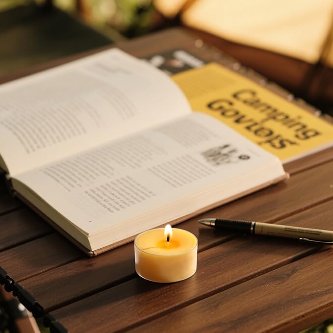 Citronella Scented Tea Lights Candles – Yellow – 6 Hour Burn – 100% Palm Wax – Scented Tealight Candles for Outdoor Summer Nights, Patio Dining – 16 Pack Scent Votive Candle