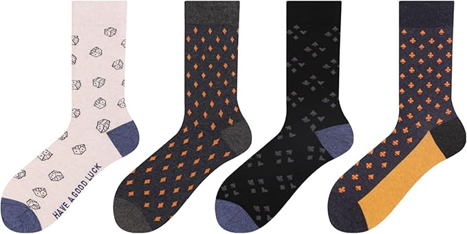HHX YONLEE Dress Socks 5/6/10 Pairs Crew Argyle Colorful Cotton Novelty Casual Happy Fun
