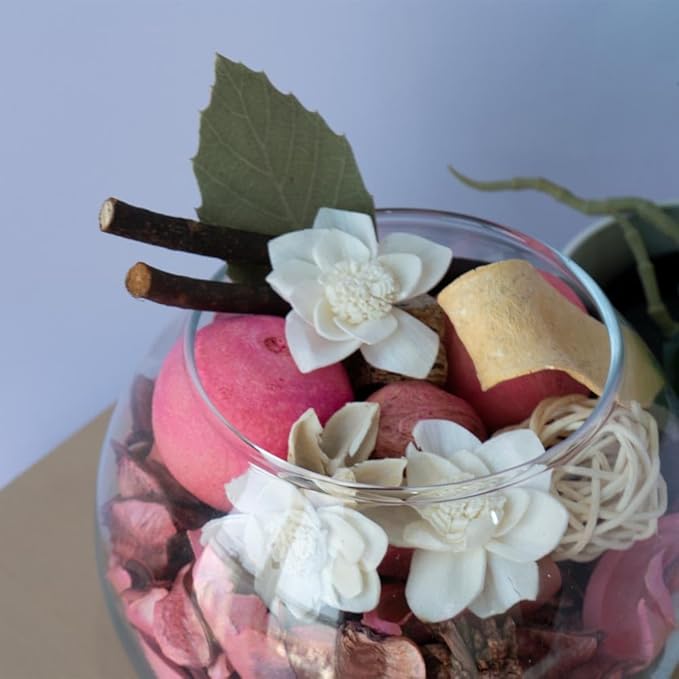 Qingbei Rina Potpourri Bags, Eucalyptus Scented Potpourri Bowl Filler Dried Flower,Pink Decorative Vase Filler, Home Fragrance Petal,Bathroom Vase Decor, 10oz