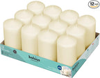 BOLSIUS 12 Ivory Pillar Candles Set - Unscented 43 Hour Long Lasting Candles - 2.7-x 5.1-inch Dripless Clean Burning Smokeless Dinner Candle - Perfect for Weddings Parties and Special Occasions