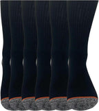 Aeonrow 5-Pairs Men's Weatherproof Vintage Outdoor Wool Blend Crew Calf Socks, Black, 6-12