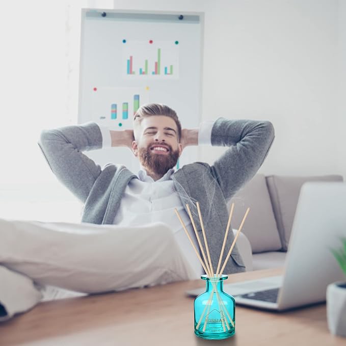 HOSSIAN Reed Diffuser Sticks - Reed diffusers-Reed Sticks -Diffuser Glass Bottles-Diffuser Refills- Natural Rattan Wood Replacement for Aroma Fragrance 50PCS(7.5"*3.5mm Primary Color)