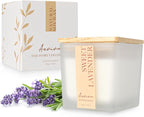 Scented Candle, 7.04 oz Lavender Aromatherapy Candle, Natural Soy Wax with Wooden Wick, Candles for Home, 45 Hours Burn Time, Scented Jar Candle Gifts