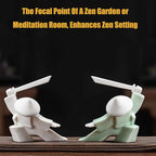 EAEMDY Samurai Figure Figurine Japanese Warrior Statue Decor for Table Room, Incense Holder for Stick Burner Incense Stick Holder, Kongfu Tea Pet Decoration (5.White C+Green C)