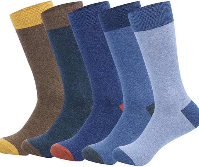 DRASEX Men's Dress Socks Funky Colorful Pattern Cotton Novelty Casual Crew Socks