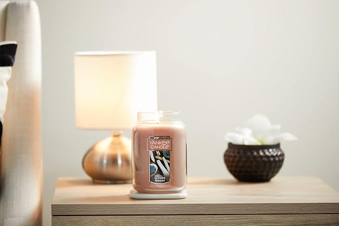 Yankee Candle Seaside Woods Scented, Classic 22oz Large Jar Single Wick Candle, Over 110 Hours of Burn Time