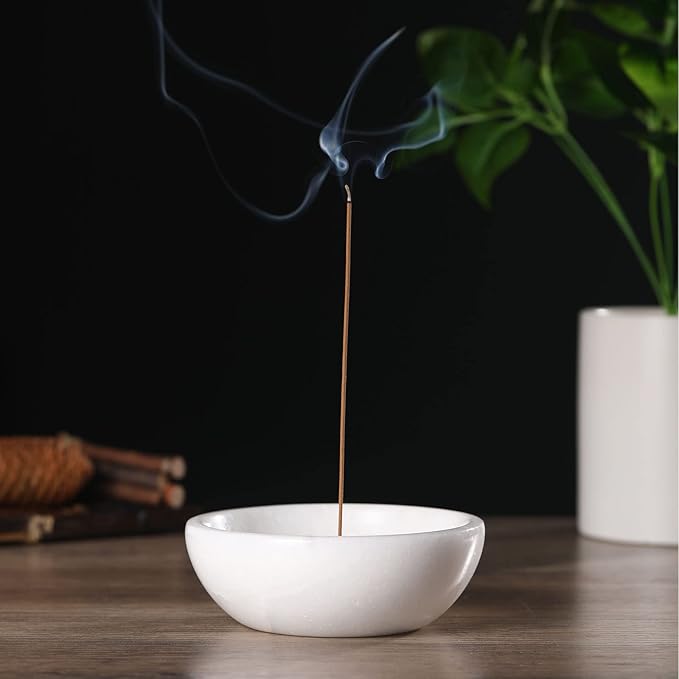 Koville African Natural Marble Incense Holder, Incense Holders for Sticks, Sturdy Incense Burner Ideal for Meditation and Relaxing, Easy to Clean(Namib Fantasy)