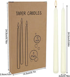8 Pack Ivory Taper Candles 10 Inch Tall 3/4 Inch Thick Burn 8 Hours