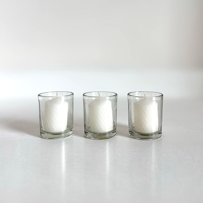 Scented Votive Candles - 15 Hour Burn Time - Candles for All Decorations - for Wedding, Birthday, Holiday & Home Decoration - Made in The USA, Box of 20, White Jasmine