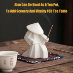 EAEMDY Samurai Figure Figurine Japanese Warrior Statue Decor for Table Room, Incense Holder for Stick Burner Incense Stick Holder, Kongfu Tea Pet Decoration (3. White A+B+C)