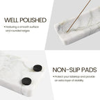 Koville Marble Incense Holder, Incense Holder for Sticks, Incense Sticks Holder Ash Catcher for Meditation Yoga SPA, Natural Stone Incense Burner, Home Table Decor (Bianco Palomino)
