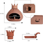 Palo Santo Holder Terracotta Incense Burner Clay Chiminea Furnace with Chimney for Palo Santo Sticks, Sage Ash Catcher, Cone Incense Burning, Essential Oil, Gift for Yoga, Relaxation, Meditation