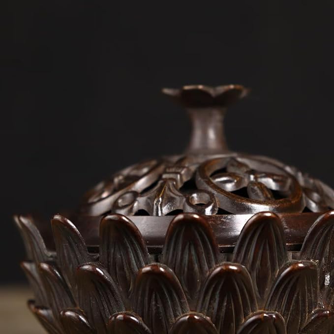 Brass Incense Burner Chinese Traditional Incense Burner Kit Zen Copper Incense Burner Office Home Yoga Room Sandalwood Burner Decoration Censer