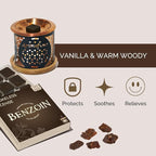 Benzoin Incense Bricks & Flower of Life Exotic Incense Burner by Aromafume | 2 Trays x 9 Bricks | Styrax Extract, Native to Indonesia | Ideal for Prayer & Meditation | Low-Smoke & Non-Toxic