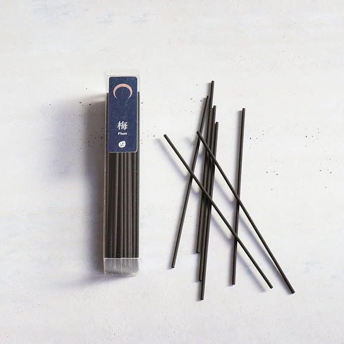 Asayu Japan 2-in-1 Low Smoke Incense Sticks Nature Set, 2 scents (Plum and Agarwood), 40gr Japanese Incense for Morning Energy & Evening Relax, Yoga, Meditation. Smokeless for Less Irritation