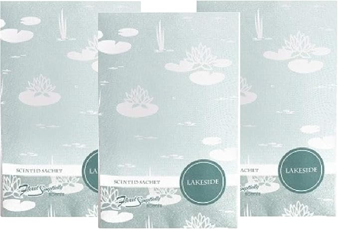 Lakeside Scented Sachets Pack of 3, Spring and Summer - Long-Lasting Scented Bags, Home Fragrance, Air Freshener & Deodorizer for Closet, Room, Drawer, or Cars, Made in USA