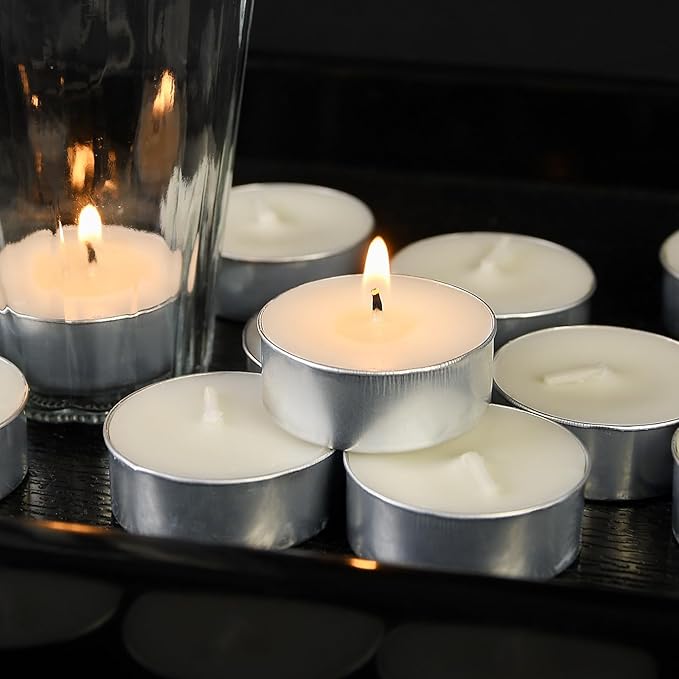 100 Pack Soy Tealight Candles - 100% Natural Soy Wax,4 Hours Long Burning,Unscented White Tea Candles Bulk for Party Centerpieces,Sabbath,Wedding