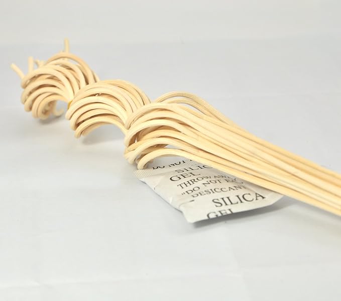 Wavy Spiry Natural Rattan Reed Fragrance Diffuser Replacement Refill Sticks 20 Pieces(12.5" Wavy, Natural Color)