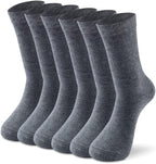 LIXIA Men's Thin Merino Wool Socks, Cozy Winter Warm Breathable Mid-calf Casual Dress Liners 3/6 Pairs Pack