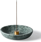 Koville Natural Green Marble Incense Holder, Upgraded 6" Incense Holders for Sticks, Sturdy Incense Burner Ash Catcher, Ideal for Meditation, Relaxing, Easy to Clean