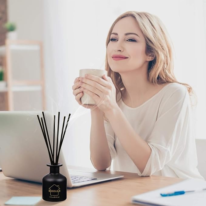 HOSSIAN Reed Diffuser Sticks - Reed diffusers-Reed Sticks -Diffuser Glass Bottles-Diffuser Refills- Natural Rattan Wood Replacement for Aroma Fragrance (10" Black)