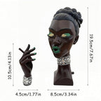 Elegant Head Incense Black Woman Burner, Modern Design, Stylish Incense Holder Black Women, Sophisticated Home Decor, Desk Accessory (Pinkeye)